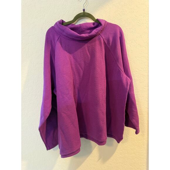 Tek Gear Textured Funnel Neck Pullover Purple Size 2X - Picture 2 of 8